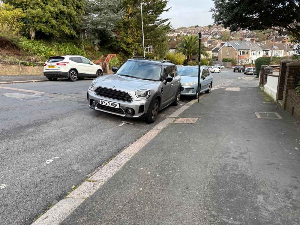 Photograph of GY23 BXF - a Grey Mini Countryman parked in Hollingdean by a non-resident who uses the local area as part of their Brighton commute. The fifteenth of fifteen photographs supplied by the residents of Hollingdean.