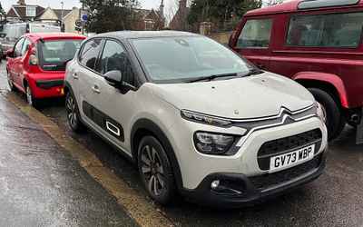 GV73 WBP, a Grey Citroen C3 parked in Hollingdean