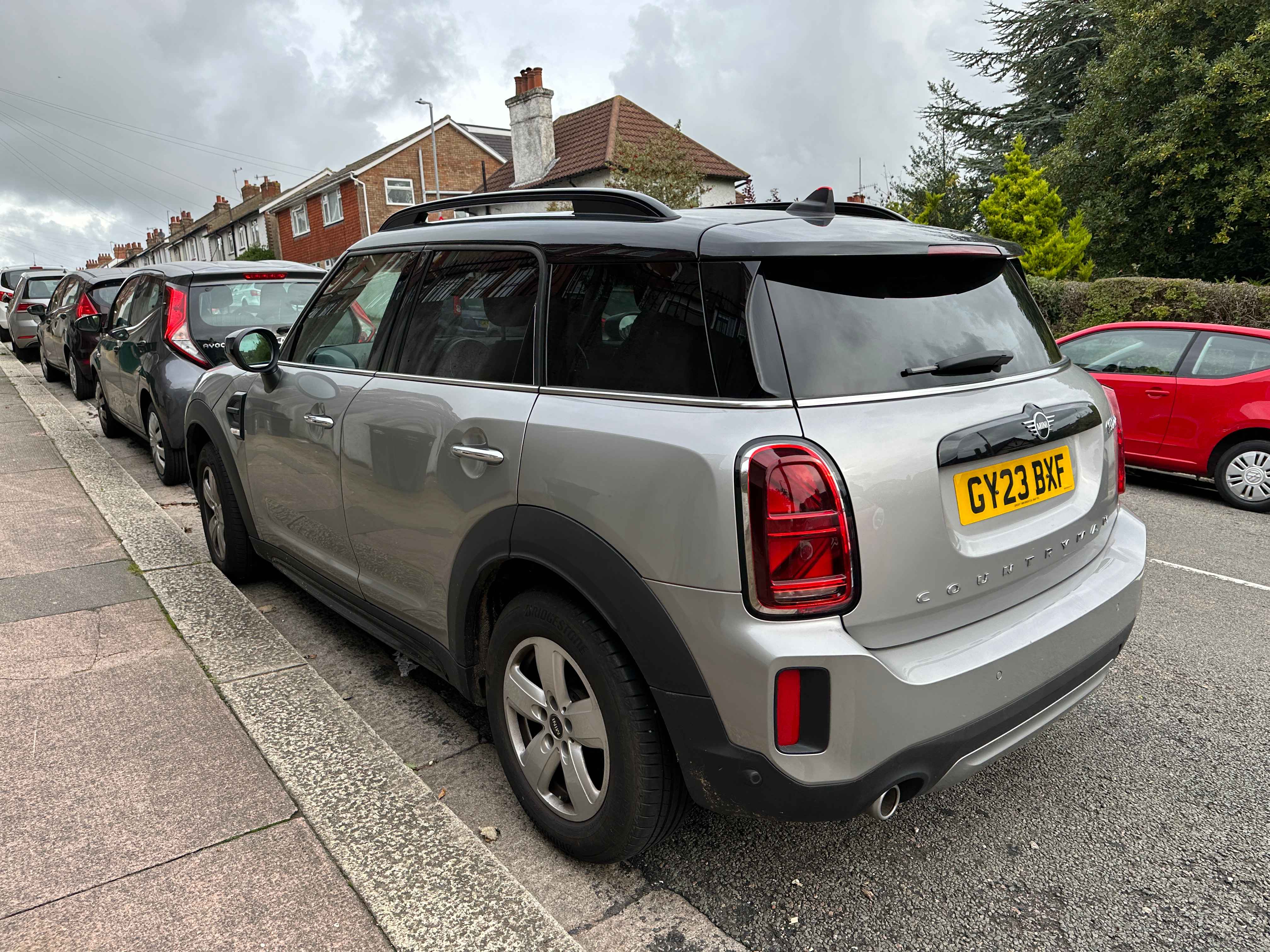 Photograph of GY23 BXF - a Grey Mini Countryman parked in Hollingdean by a non-resident who uses the local area as part of their Brighton commute. The sixth of eight photographs supplied by the residents of Hollingdean.