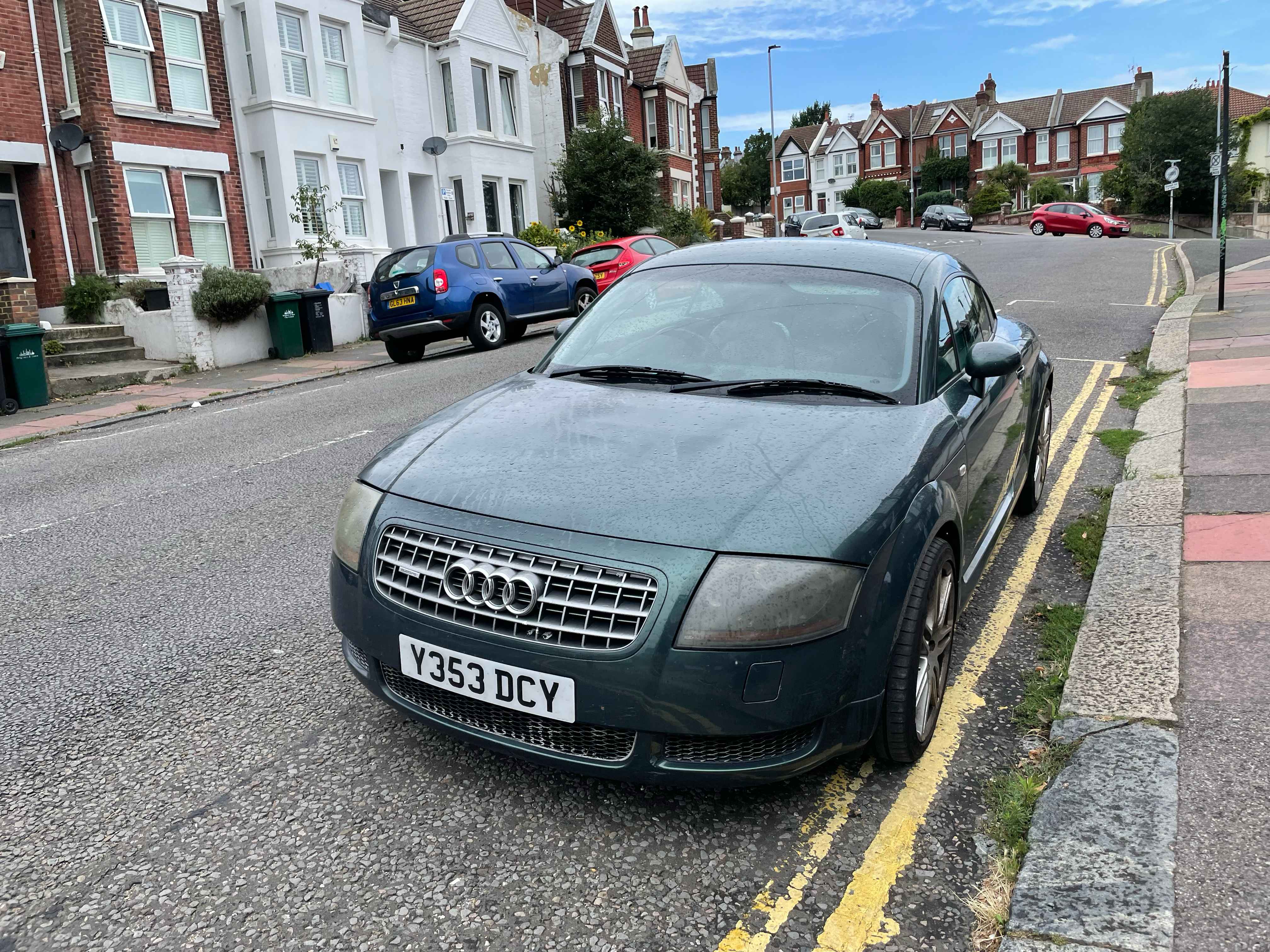 Photograph of Y353 DCY - a Green Audi TT parked in Hollingdean by a non-resident. 