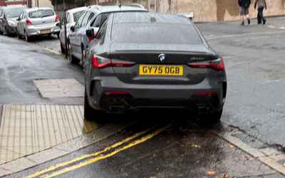 GY75 OGB, a Grey BMW 4 Series parked in Hollingdean