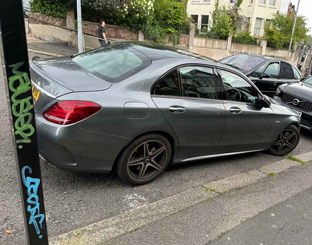 Photograph of FJ68 WHX - a Grey Mercedes C Class parked in Hollingdean by a non-resident. The fifth of eight photographs supplied by the residents of Hollingdean.