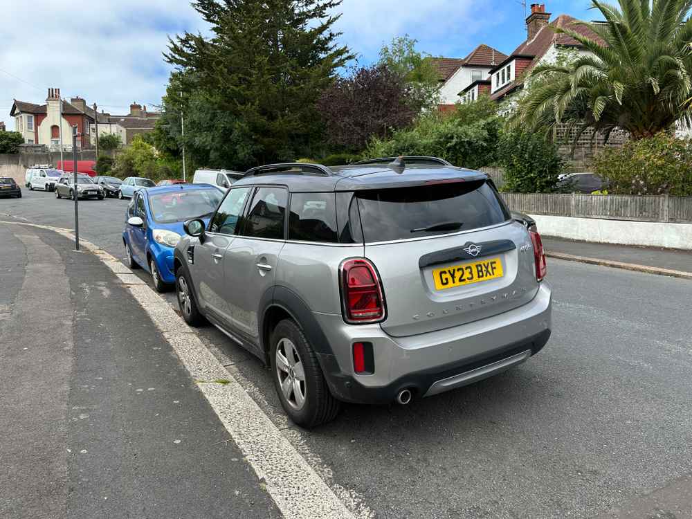 Photograph of GY23 BXF - a Grey Mini Countryman parked in Hollingdean by a non-resident who uses the local area as part of their Brighton commute. The thirteenth of thirteen photographs supplied by the residents of Hollingdean.