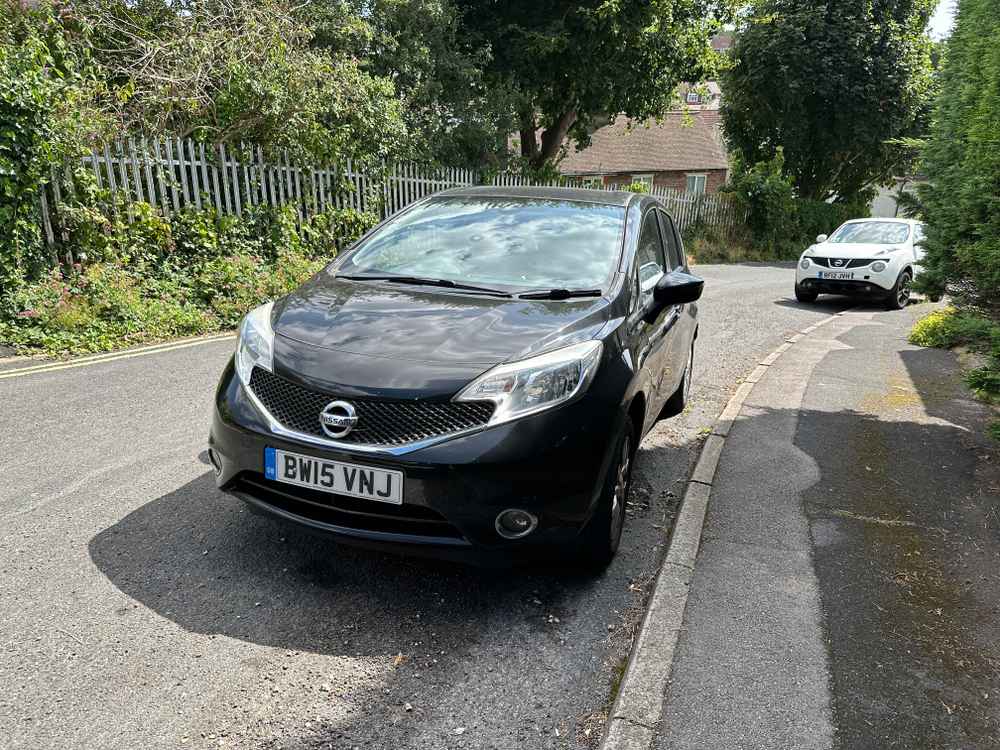 Photograph of BW15 VNJ - a Black Nissan Note parked in Hollingdean by a non-resident who uses the local area as part of their Brighton commute. The twenty-first of twenty-two photographs supplied by the residents of Hollingdean.