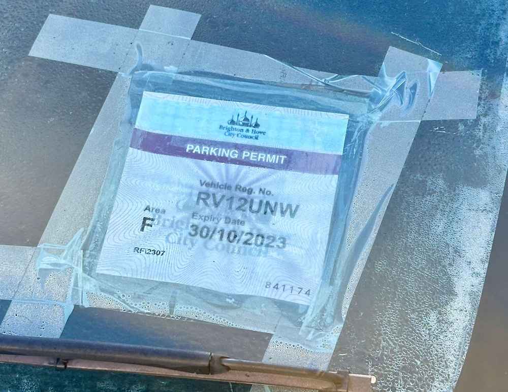 Photograph of RV12 UNW - a Red Citroen C1 parked in Hollingdean by a non-resident. The first of four photographs supplied by the residents of Hollingdean.