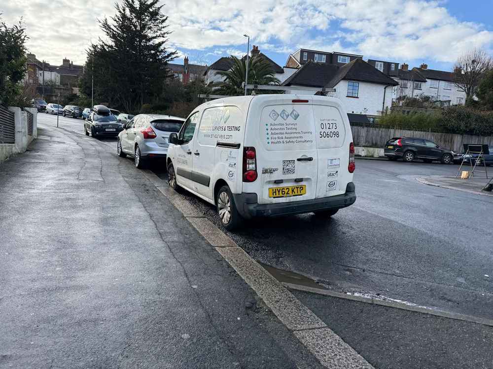 Photograph of HY62 KTP - a White Citroen Berlingo parked in Hollingdean by a non-resident. The eleventh of fourteen photographs supplied by the residents of Hollingdean.