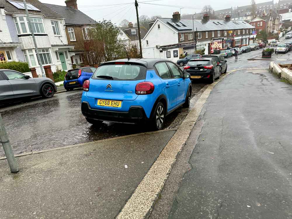 Photograph of GY68 EHU - a Blue Citroen C3 parked in Hollingdean by a non-resident who uses the local area as part of their Brighton commute. The eleventh of twelve photographs supplied by the residents of Hollingdean.
