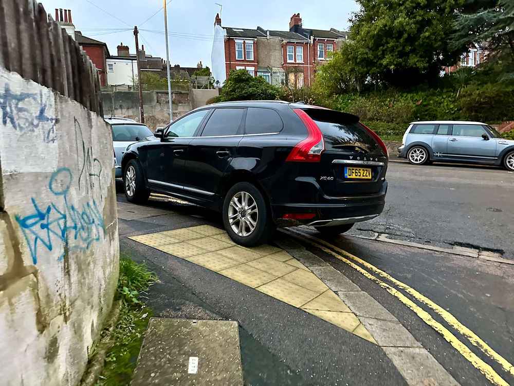 Photograph of DF65 ZZV - a Black Volvo XC60 parked in Hollingdean by a non-resident. The eighth of eleven photographs supplied by the residents of Hollingdean.