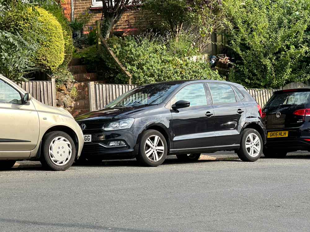 Photograph of GY16 LGG - a Black Volkswagen Polo parked in Hollingdean by a non-resident. The tenth of ten photographs supplied by the residents of Hollingdean.