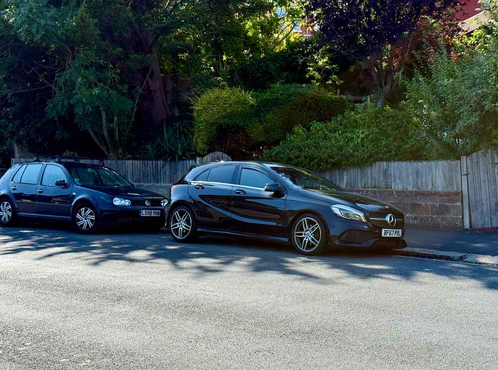 Photograph of BF67 PVL - a Black Mercedes A Class parked in Hollingdean by a non-resident. The fourth of four photographs supplied by the residents of Hollingdean.
