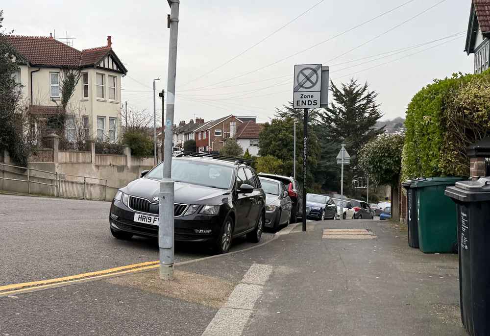 Photograph of HR19 FYW - a Black Skoda Octavia parked in Hollingdean by a non-resident. The third of eleven photographs supplied by the residents of Hollingdean.
