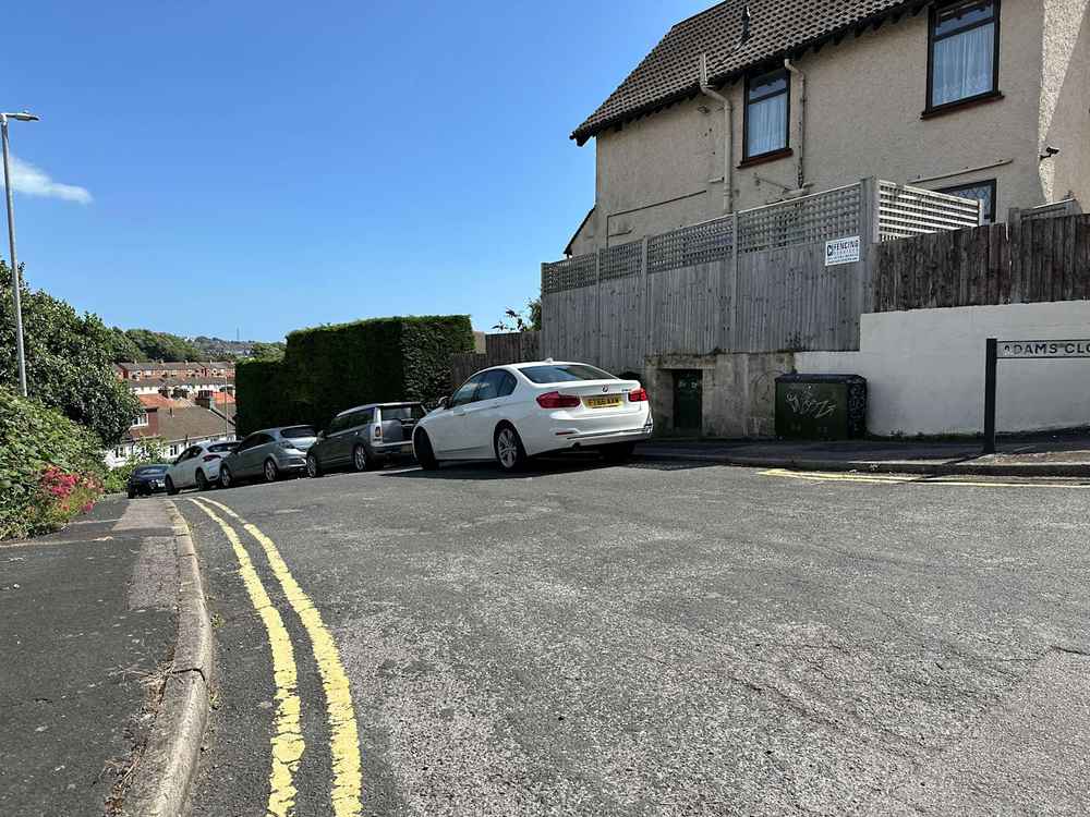 Photograph of FT66 AXW - a White BMW 3 Series parked in Hollingdean by a non-resident who uses the local area as part of their Brighton commute. The ninth of twenty-five photographs supplied by the residents of Hollingdean.