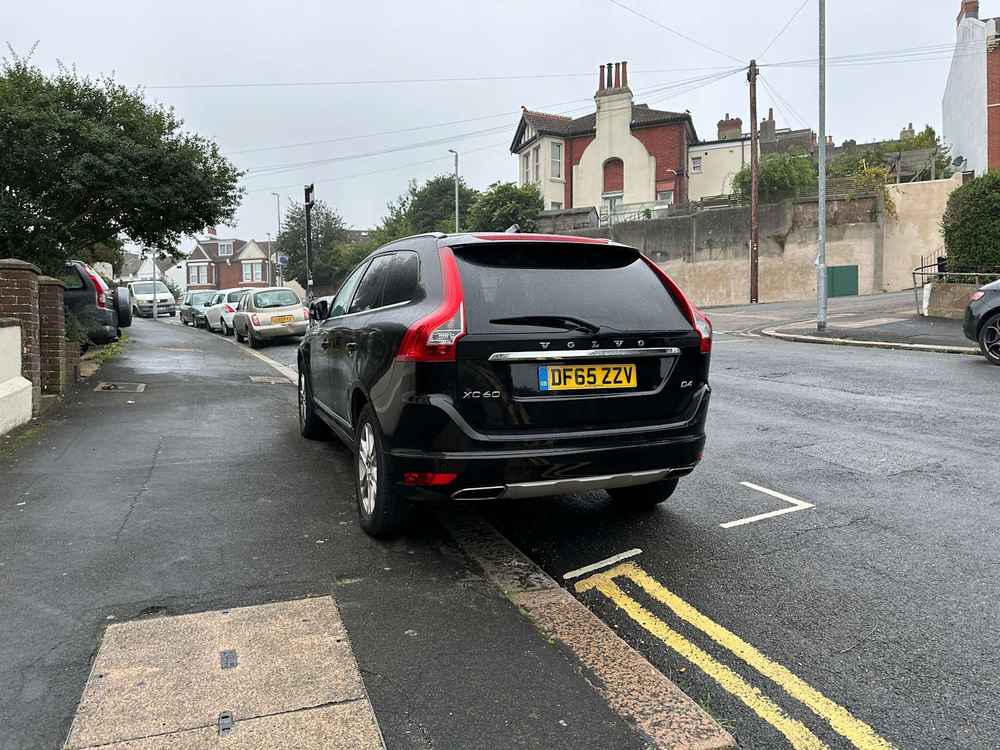 Photograph of DF65 ZZV - a Black Volvo XC60 parked in Hollingdean by a non-resident. The ninth of eleven photographs supplied by the residents of Hollingdean.