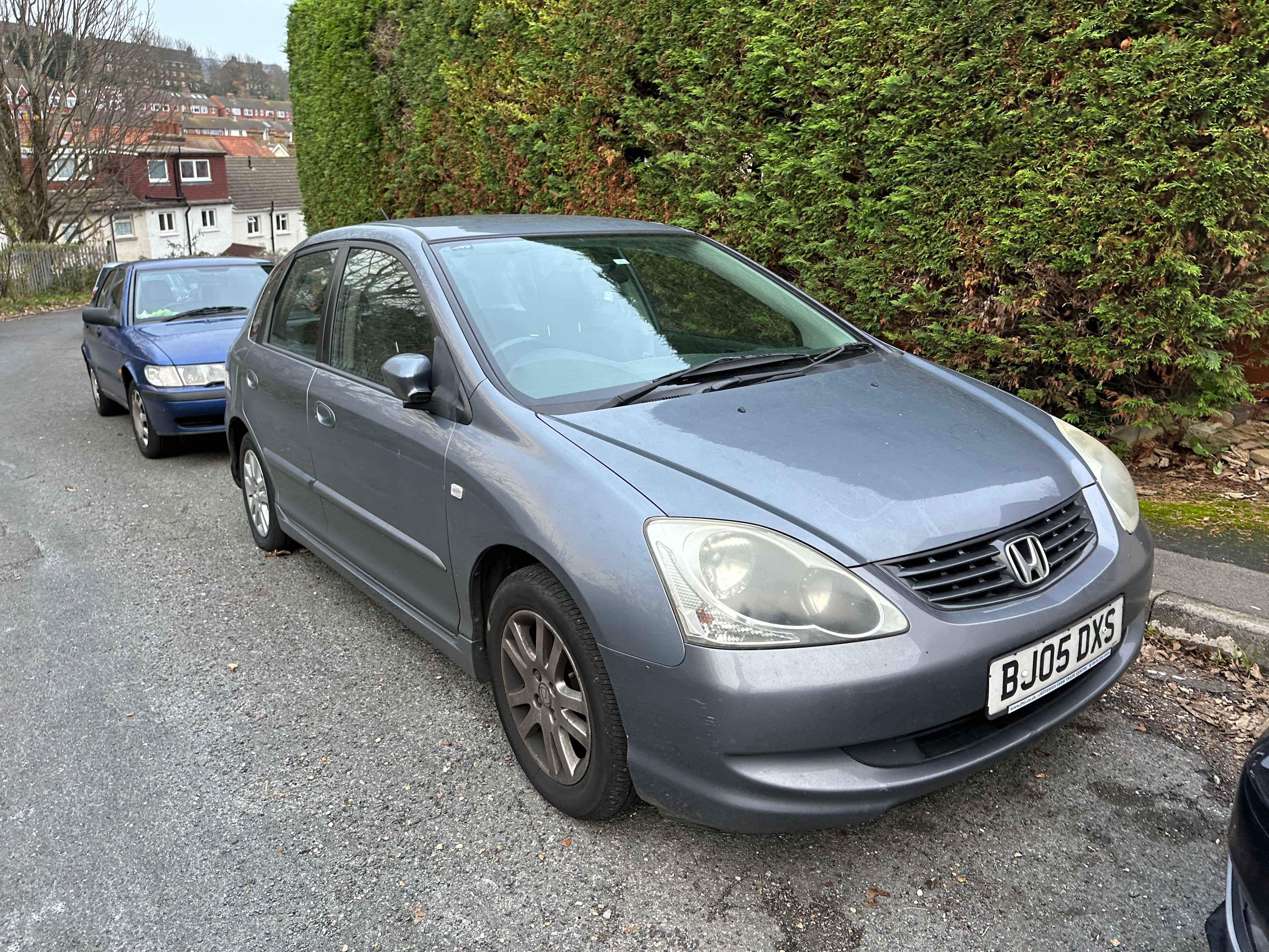 Photograph of BJ05 DXS - a Grey Honda Civic parked in Hollingdean by a non-resident. The first of two photographs supplied by the residents of Hollingdean.