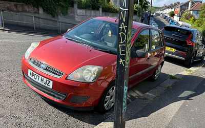 AP07 HJZ, a Red Ford Fiesta parked in Hollingdean