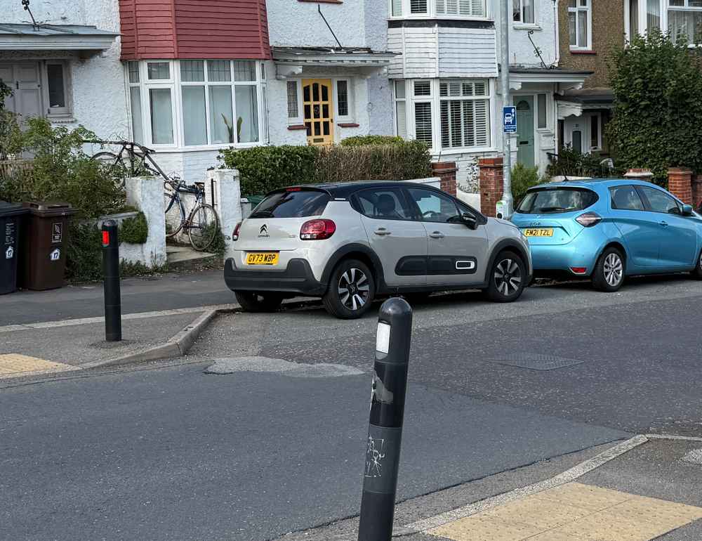Photograph of GV73 WBP - a Grey Citroen C3 parked in Hollingdean by a non-resident who uses the local area as part of their Brighton commute. The nineteenth of nineteen photographs supplied by the residents of Hollingdean.