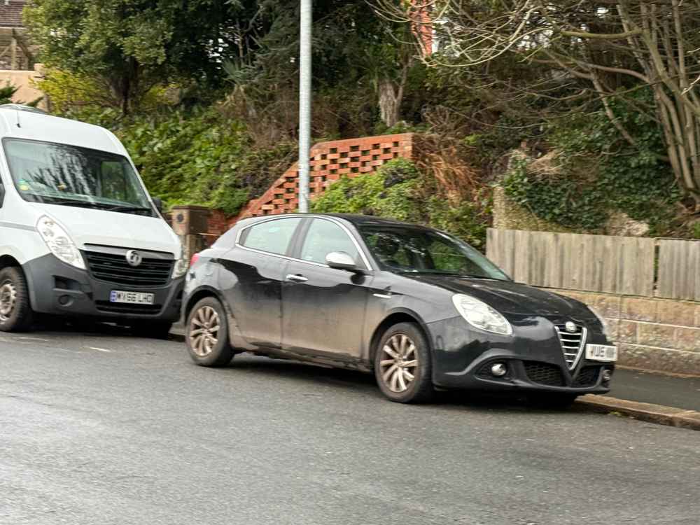 Photograph of VU15 KNV - a Black Alfa Romeo Giulietta parked in Hollingdean by a non-resident. The twenty-third of twenty-four photographs supplied by the residents of Hollingdean.