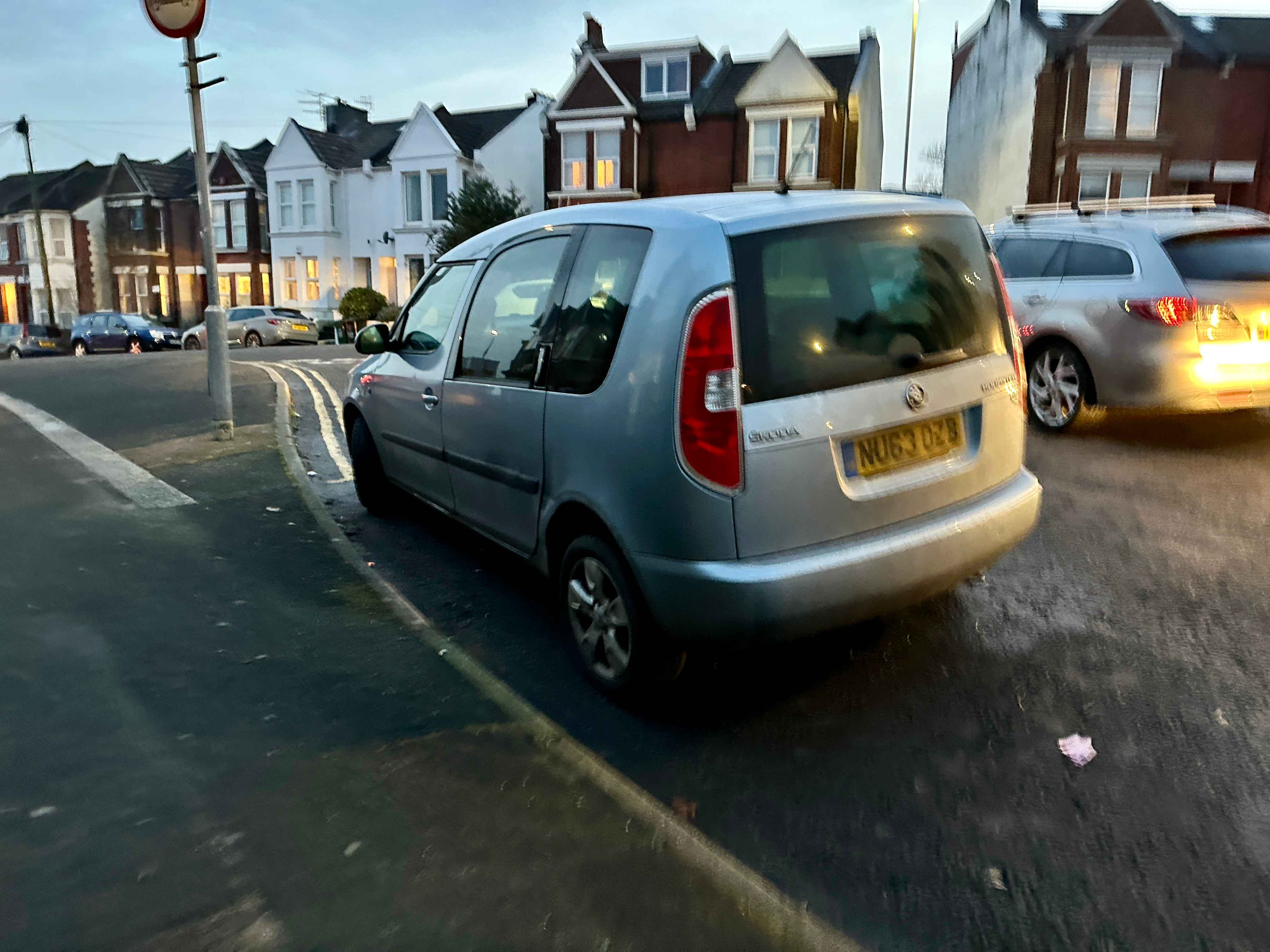 Photograph of NU63 OZB - a Blue Skoda Roomster parked in Hollingdean by a non-resident. The fifteenth of nineteen photographs supplied by the residents of Hollingdean.