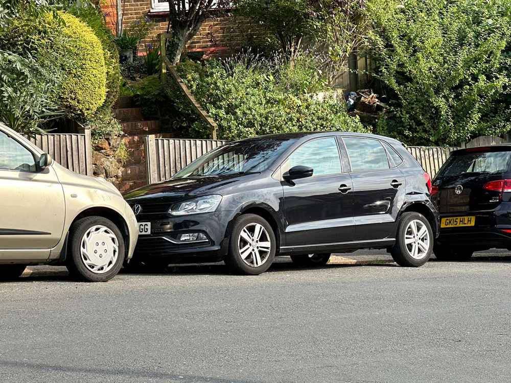 Photograph of GY16 LGG - a Black Volkswagen Polo parked in Hollingdean by a non-resident. The tenth of fourteen photographs supplied by the residents of Hollingdean.