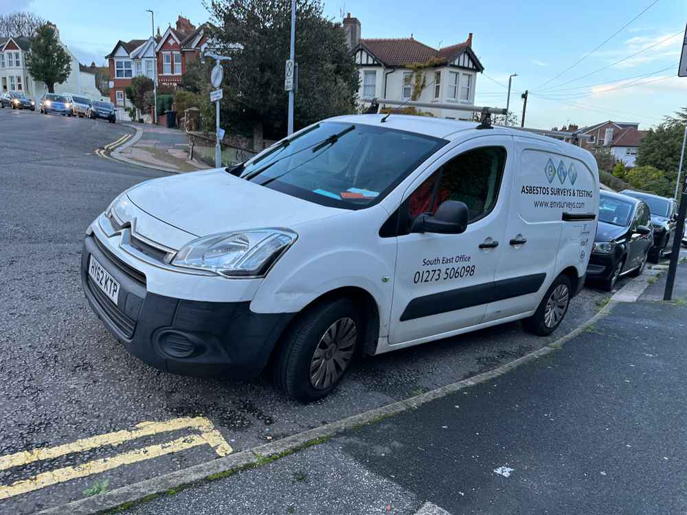 Photograph of HY62 KTP - a White Citroen Berlingo parked in Hollingdean by a non-resident. The third of nine photographs supplied by the residents of Hollingdean.
