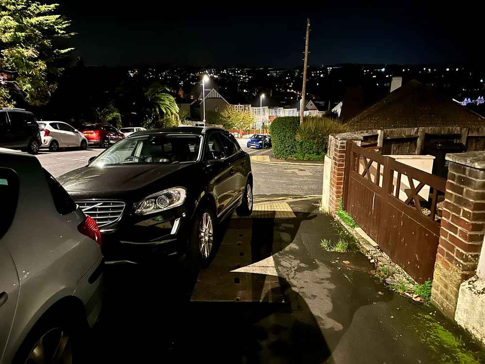Photograph of DF65 ZZV - a Black Volvo XC60 parked in Hollingdean by a non-resident. The sixth of eleven photographs supplied by the residents of Hollingdean.