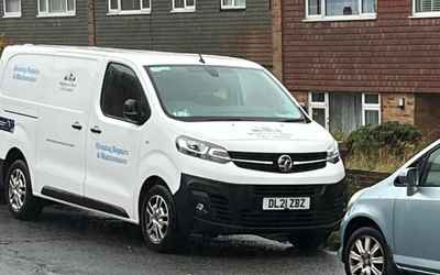 DL21 ZBZ, a White Vauxhall Vivaro parked in Hollingdean