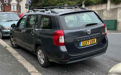 GU17 UXK, a Grey Dacia Logan parked in Hollingdean