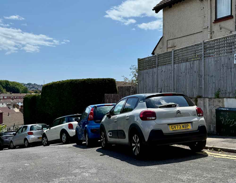 Photograph of GV73 WBP - a Grey Citroen C3 parked in Hollingdean by a non-resident who uses the local area as part of their Brighton commute. The sixteenth of sixteen photographs supplied by the residents of Hollingdean.