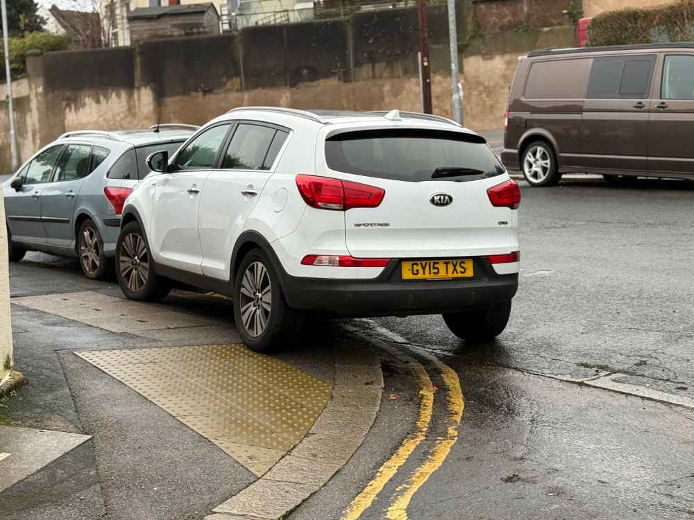 Photograph of GY15 TXS - a White Kia Sportage parked in Hollingdean by a non-resident. The fourth of five photographs supplied by the residents of Hollingdean.