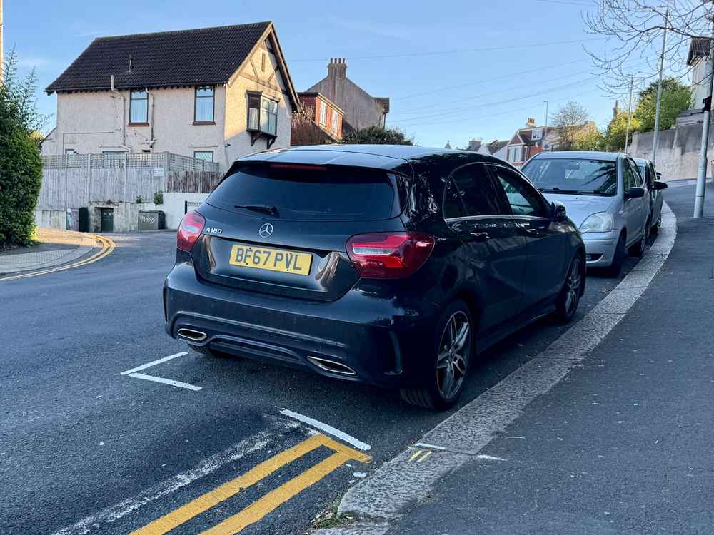 Photograph of BF67 PVL - a Black Mercedes A Class parked in Hollingdean by a non-resident. The eighth of eight photographs supplied by the residents of Hollingdean.