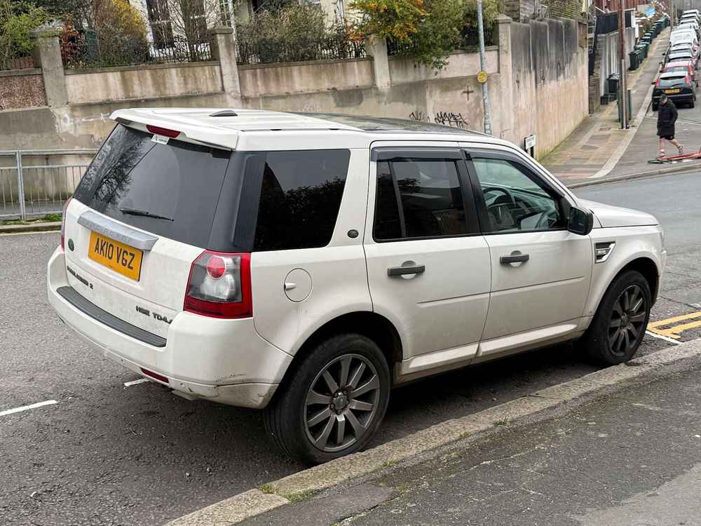 Photograph of AK10 VGZ - a White Land Rover Freelander parked in Hollingdean by a non-resident. The fifteenth of fifteen photographs supplied by the residents of Hollingdean.
