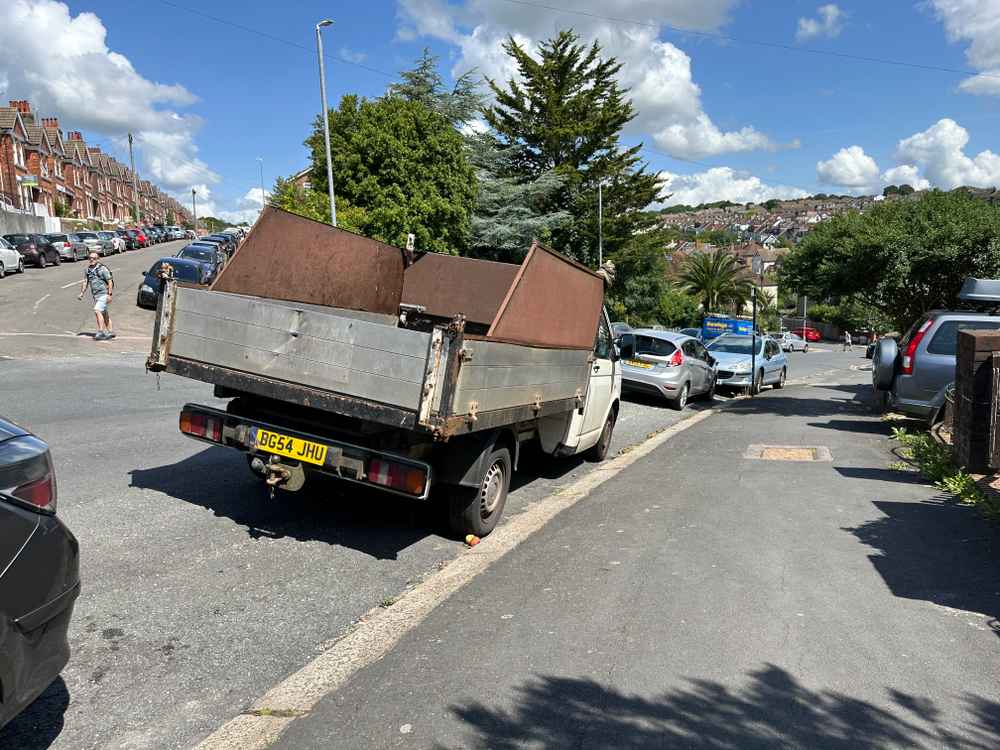 Photograph of BG54 JHU - a White Volkswagen T-Sporter parked in Hollingdean by a non-resident. The twelfth of fifteen photographs supplied by the residents of Hollingdean.