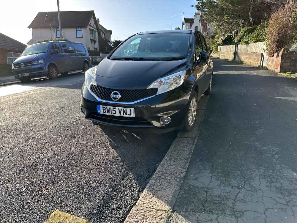 Photograph of BW15 VNJ - a Black Nissan Note parked in Hollingdean by a non-resident who uses the local area as part of their Brighton commute. The sixth of twenty photographs supplied by the residents of Hollingdean.