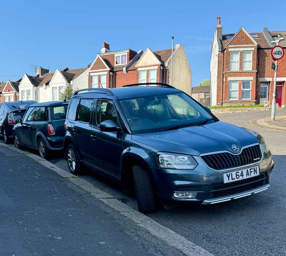 Photograph of YL64 AFN - a Grey Skoda Yeti parked in Hollingdean by a non-resident. The fifth of five photographs supplied by the residents of Hollingdean.