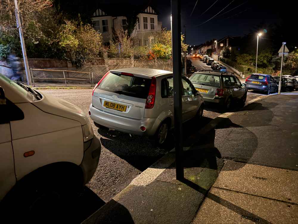 Photograph of ML08 AYH - a Silver Ford Fiesta parked in Hollingdean by a non-resident. The eleventh of eleven photographs supplied by the residents of Hollingdean.