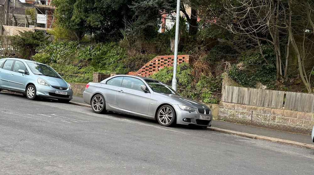 Photograph of YK10 KMV - a Silver BMW 3 Series parked in Hollingdean by a non-resident. The ninth of thirteen photographs supplied by the residents of Hollingdean.