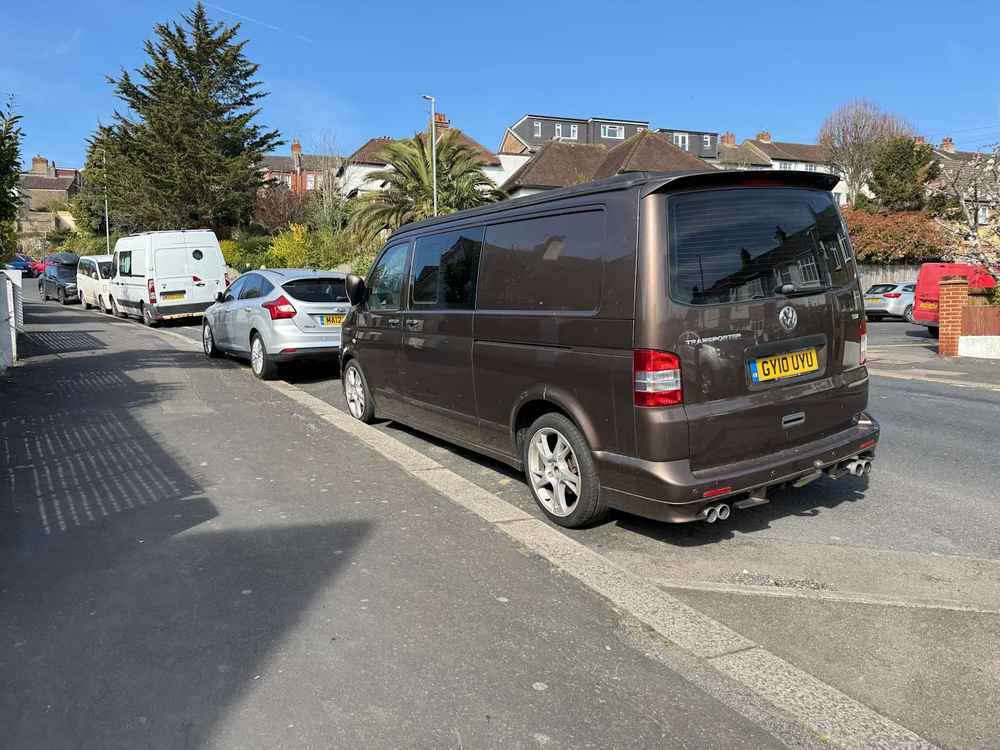 Photograph of GY10 UYU - a Brown Volkswagen Transporter camper van parked in Hollingdean by a non-resident. The fourteenth of sixteen photographs supplied by the residents of Hollingdean.