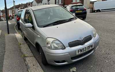 FN53 OPM, a Silver Toyota Yaris parked in Hollingdean