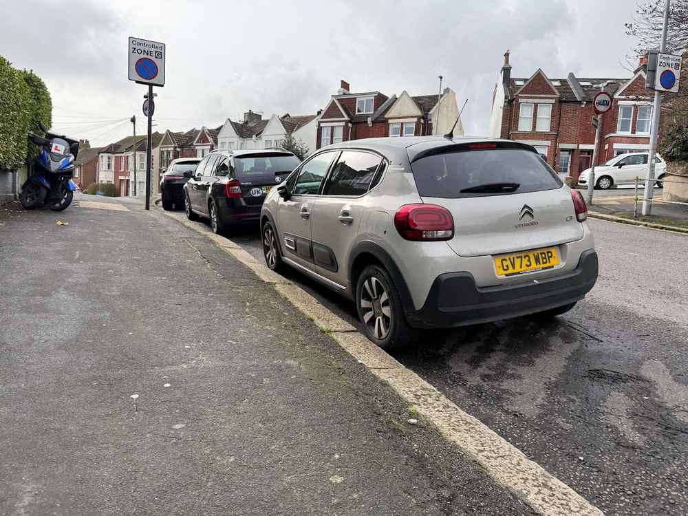 Photograph of GV73 WBP - a Grey Citroen C3 parked in Hollingdean by a non-resident who uses the local area as part of their Brighton commute. The twenty-seventh of twenty-seven photographs supplied by the residents of Hollingdean.