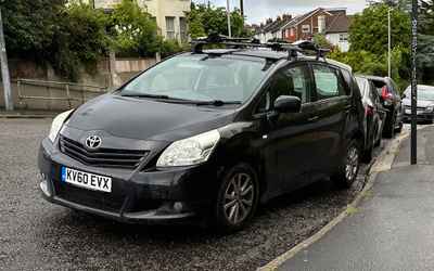 KV60 EVX, a Black Toyota Verso parked in Hollingdean