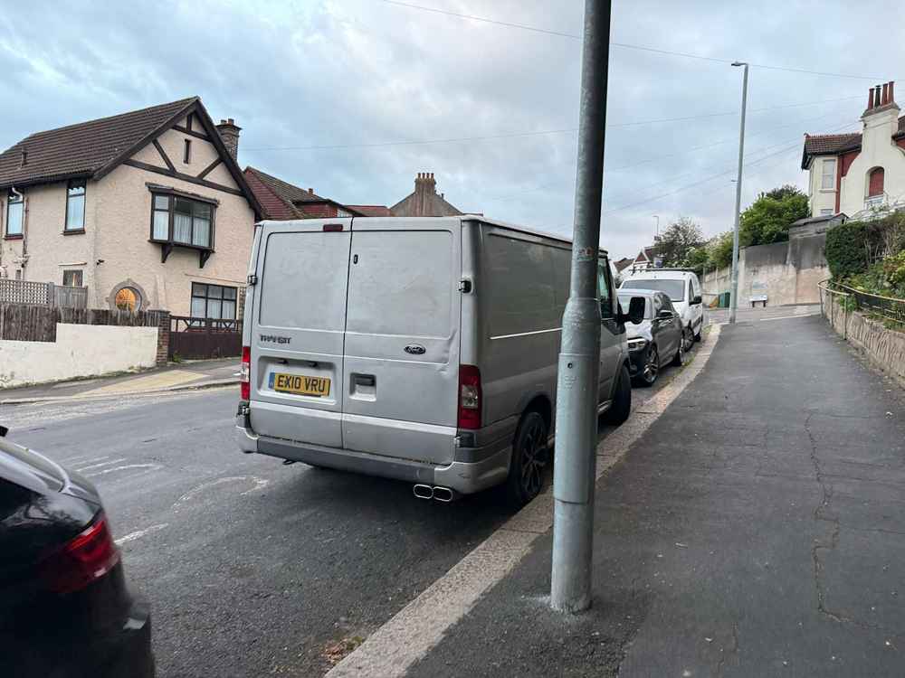 Photograph of EX10 VRU - a Silver Ford Transit parked in Hollingdean by a non-resident. The twentieth of twenty-five photographs supplied by the residents of Hollingdean.