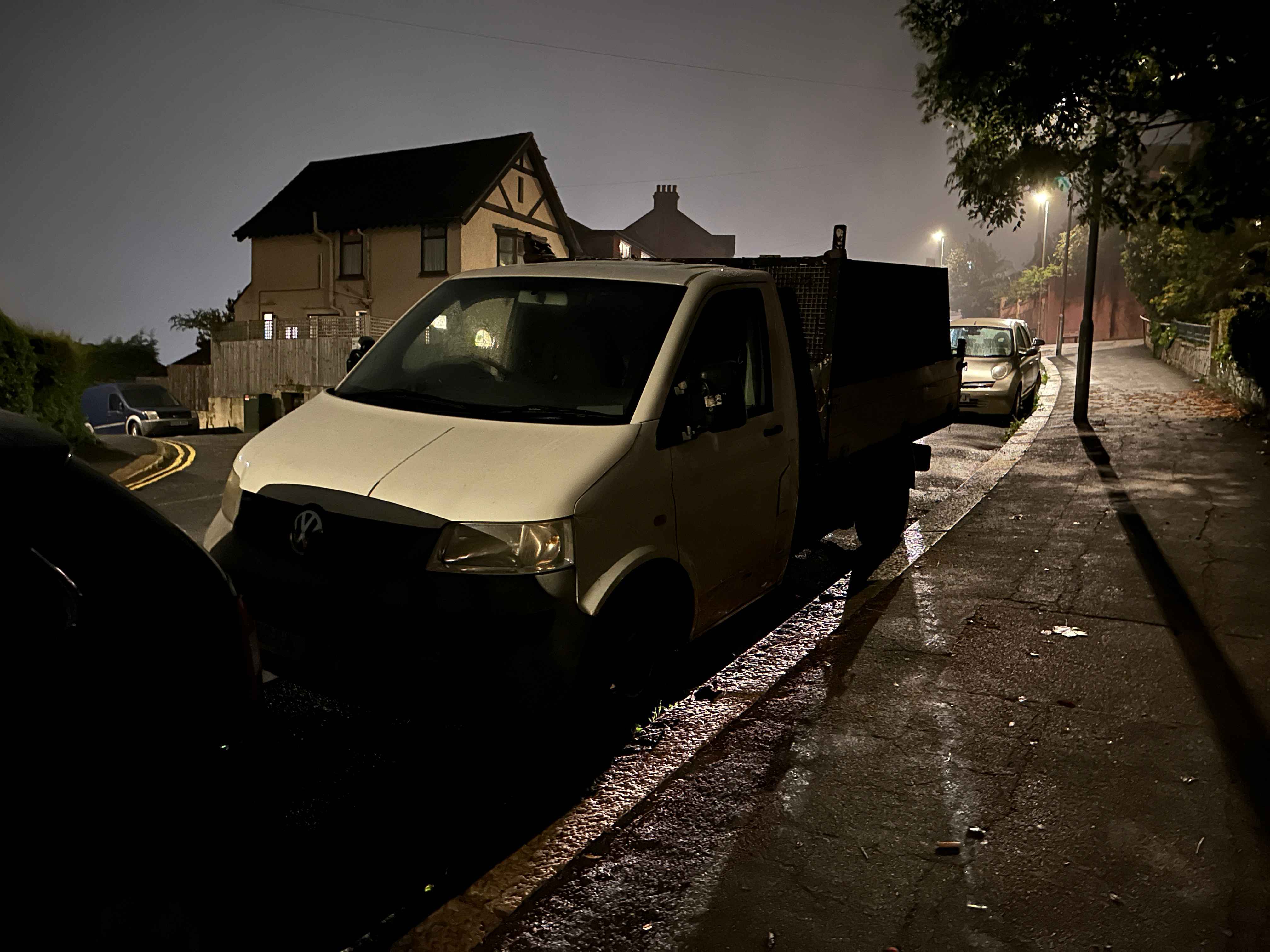Photograph of BG54 JHU - a White Volkswagen T-Sporter parked in Hollingdean by a non-resident. The third of four photographs supplied by the residents of Hollingdean.