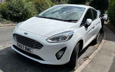 EK67 BWC, a White Ford Fiesta parked in Hollingdean